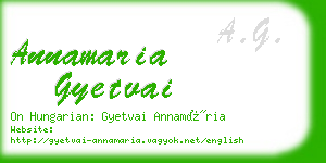 annamaria gyetvai business card